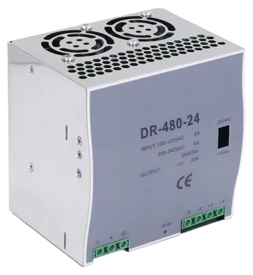 Image de Alimentation CA/CC, 480 W, sortie unique, montage sur rail DIN, 100-120 V CA, 200-240 V CA, 24 V