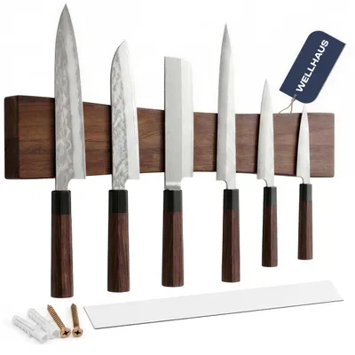 Produktbild von WELLHAUS Magnet Messerleiste Akazienholz 40cm ohne Bohren Wandmontage