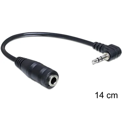 Produktbild von DELOCK Klinkekabel 3,5mm -> 2,5mm 90° Bu/St 0.14m