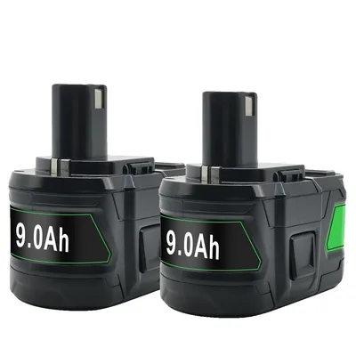 Productafbeelding van Vervangingsbatterij, 6000mAh/9000mAh capaciteit, 18V lithium-ion, compatibel met Ryobi, 2 stuks 9.0 batterij