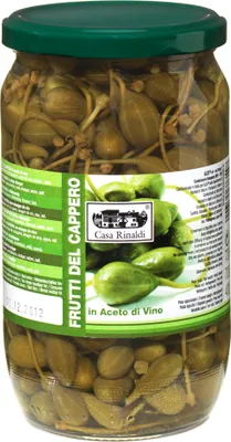 Image de Casa Rinaldi Câpres italiennes avec pédoncule au vinaigre, poids net égoutté 400g