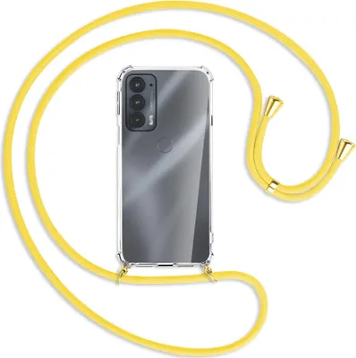 Produktbild von Handykette Backcover-Schutzhülle mit Band (Metall goldfarben) für Motorola Edge 20 - gelb
