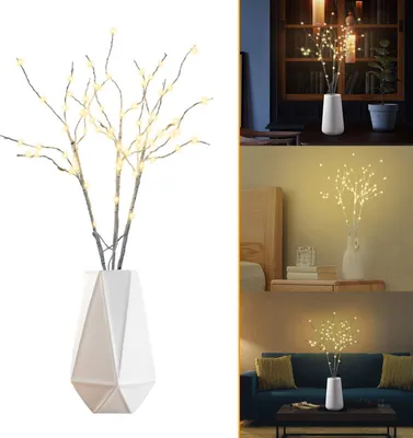 Productafbeelding van Jayseuw LED-lichttakken, set van 3, 50 cm, decoratieve verlichting voor binnen en buiten, geschikt voor kerstversiering