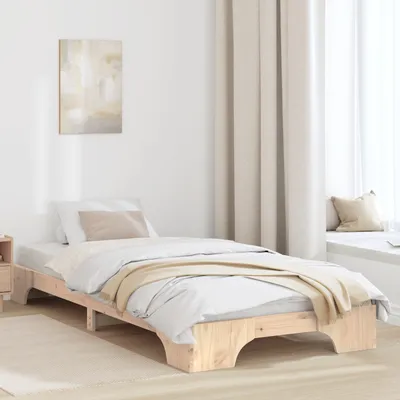 Produktbild von Desgin Bettgestell Natur Kiefernholz 90 x 200 cm Langlebig Bettgestell - Klassische Betten 872878