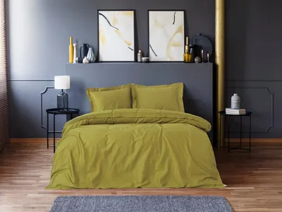 Produktbild von L'Essentiel Linge de Maison, Elegant - Green, Satin-Doppelbettwäsche-Set (DE), Grün, 100 % Baumwollsatin, 200 x 200 cm