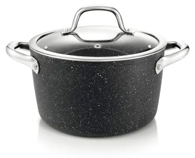 Kochtopf 20 cm mit Deckel, Steinbeschichtung, 3 L, Induktion