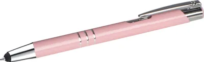 Produktbild von 10 Touchpen Kugelschreiber aus Metall / Farbe: pastell rosa