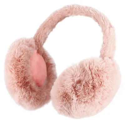 Fiebig kuschelige Ohrenschützer mit Kunstfell klappbar für Damen in rosa