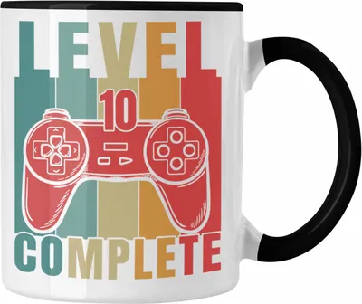Produktbild von Trendation - 10. Geburtstag Junge Lustige Gamer Tasse Zocker Geschenk Gamer Gamergirl Geschenkidee Geburtstag 10er Geburtstag (Schwarz)