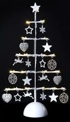 Produktbild von Leuchtende Christbaum-Raumdeko weiß 45 cm - Einheitsgröße