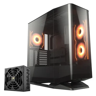 Produktbild von COUGAR Gaming-Gehäuse FV270 Midi-Tower schwarz RGB USB 3.2 Gen 2 Type-C x1, USB 3.0 Type-A x2 ATX + Netzteil GR 1000 80+ Gold vorinstalliert