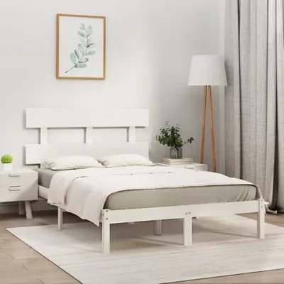 Produktbild von The Living Store Massivholzbett Weiß 200x200 cm