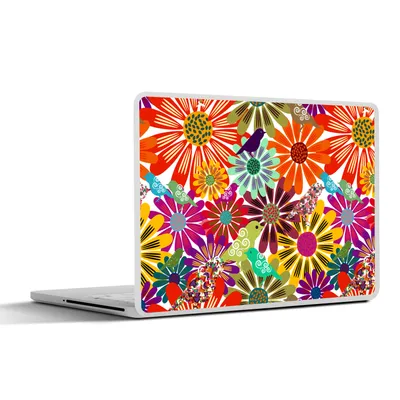 Produktbild von MuchoWow® Laptop Aufkleber Sticker Cover Regenbogen - Blumen - Muster - Hippie 40x30 cm - Laptop Dekoration - Selbstklebend