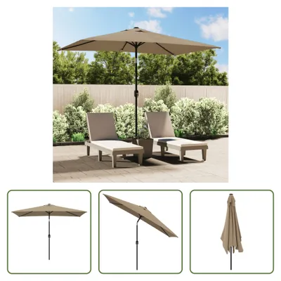 Immagine prodotto di The Living Store Ombrellone con asta in metallo 300 x 200 cm Taupe