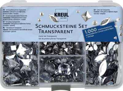 Produktbild von KREUL 49640, Edelstein-Set, Transparent, Karton, Papier, Textil, Holz, Box, 1000 Stück(e)