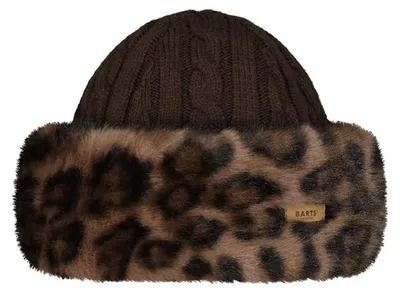Imagen del producto de Gorro para mujer Barts, modelo "Fur Cable", color marrón
