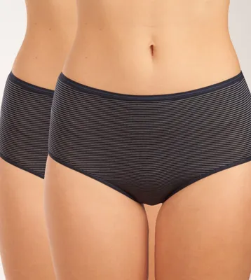 Image de Schiesser slip lot de 2 modal essentials midi panties midnight blue femmes