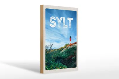 Produktbild von Holzschild Reise 20x30cm Sylt Insel Deutschland Leuchtturm
