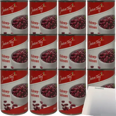 Produktbild von Jeden Tag Rote Kidneybohnen 12er Pack (12x255g ATG Dose) + usy Block