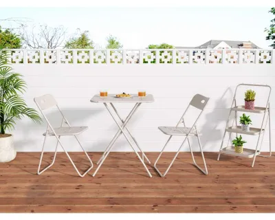 Produktbild von 3-teiliges Gartenmöbel Set klappbar, Balkon Bistroset wetterfest, 2 Stühle 1 Tisch grün