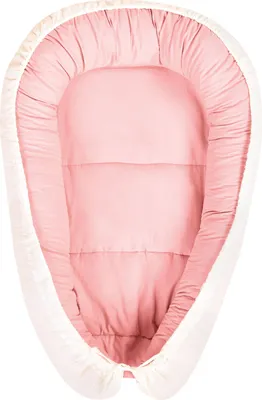 Produktbild von BELIANI Babynest Rosa und Beige Baumwolle 55 x 90 cm Wendbar Modern Kuschelnest Kokon für Neugeborene Babys Säuglinge
