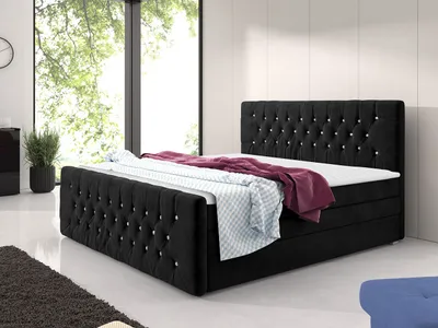 Produktbild von MIRJAN24 Boxspringbett Chester Lux, Polsterbett mit Bonellmatratze, Stilvoll Doppelbett, Schlafzimmer (Farbe: Trinity 16, Größe: 140x200 cm)