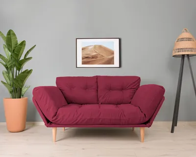 Produktbild von Hanah Home, Nina- FTN1350, Dunkelrot, Schlafsofas, Rahmen: 100% Metallrahmen