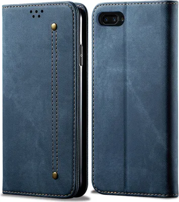 Produktbild von OPPO A5 Hülle, LaimTop Denim Leder Brieftasche Magnetverschluss Flip Bookstyle Schutzhülle mit Standfunktion für OPPO A5 OPPO A5 Blau