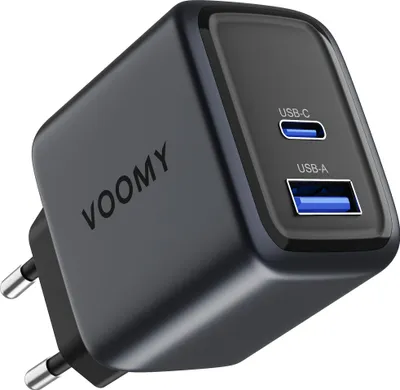 Produktbild von VOOMY 35W USB Ladegerät – 2-in-1 Schnellladegerät – USB-C & USB-A – Für iPhone & Samsung – Space Blau