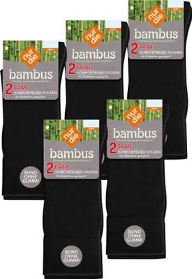 Produktbild von NUR DIE Herren Freizeitsocken 10-Pack Komfortbund Socken Viskose - schwarz - Größe 47-50