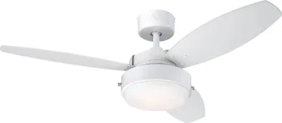 Produktbild von Deckenventilator Alloy Weiß 105 cm mit Beleuchtung und Zugketten