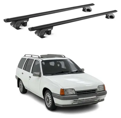 Produktbild von Dachträger Grundtäger für Opel Kadett E Kombi 1985-1993 90kg Alu Schwarz, KI-generiertes Bild
