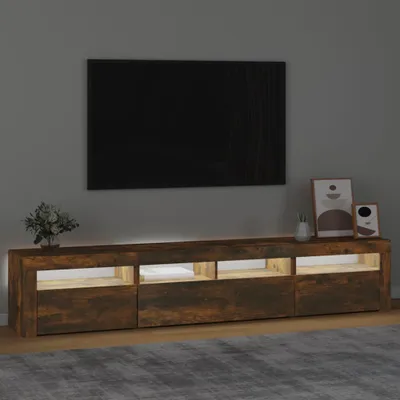 Produktbild von Möbel TV-Schrank mit LED-Leuchten Räuchereiche 210x35x40 cm - TV-Schränke 3152735