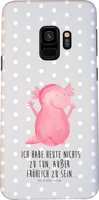 Produktbild von Mr. & Mrs. Panda Samsung Galaxy S9 Handyhülle Axolotl Hurra - Grau Pastell - Geschenk, Motivation, Hülle, Lurch, Handy Schutzhülle, Cover, Smartphone, Schwanzlurch