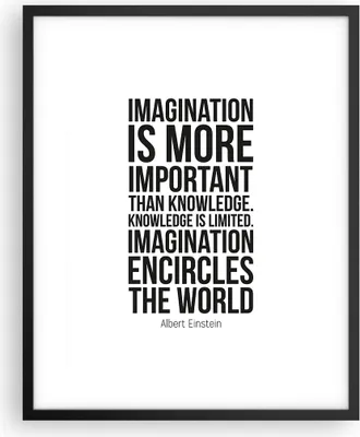 Produktbild von Gerahmtes Poster - Schwarzer Rahmen - Einstein Maxim Imagination - 40x50 cm - Wand Bild - Wanddeko - Wandbilder - Wandposter - Bilderrahmen - Bilder - Kunstdruck - Wandbild - P2BPA40x50-4178