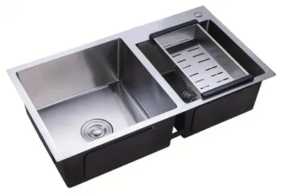 Zdjęcie produktu dla Zlewozmywak kuchenny - Zlewozmywak dwukomorowy - Zlewozmywak - Umywalka - Zlewozmywaki kuchenne - Stal nierdzewna