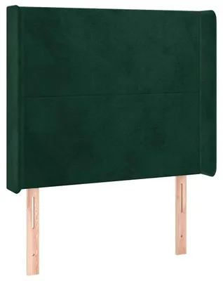 Produktbild von vidaXL Kopfteil mit Ohren Dunkelgrün 103x16x118/128 cm Samt