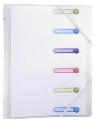 Zdjęcie produktu dla Exacompta 10x organizer w formacie A4 +3 klapki 6 przegródek Przezroczysty 56177E
