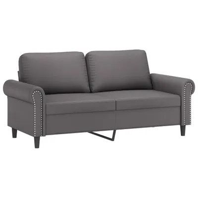 Produktbild von 2-Sitzer-Sofa Grau 140 cm Kunstleder