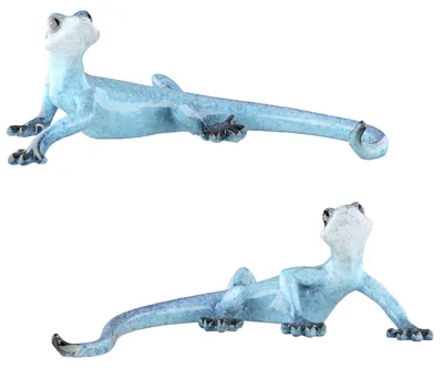 Produktbild von Gilde Figur, Gecko, "Eddie", Kunstharz, blau, L. 8.5 cm, B. 25 cm, H. 8 cm 58728 4063387587287 2 Stück (2-fach sortiert)