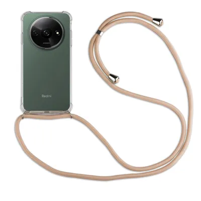 Produktbild von Handykette für Xiaomi Redmi A3 Handyhülle mit Band Case Hülle mit Kordel Bumper Beige / Braun