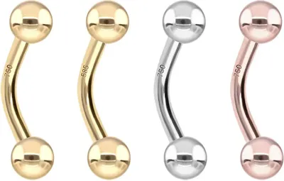 Produktbild von Bauchnabel-Piercing, Rook Piercing 14/18 Karat Gold Banane 18 Karat | RoséGold Stablänge: 10mm - Stabstärke: 1,2mm