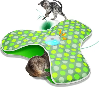 Produktbild von Interaktives elektrisches Katzenspielzeug mit USB-Ladung, Federwechsel & Automatik gegen Langeweile - Intelligentes Spielzeug