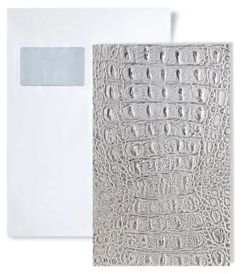 Image de 1 ÉCHANTILLON panneau mural WallFace S-13520 format A5 | CROCO SILVER MET
