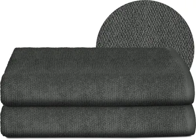 Produktbild von BEAUTEX Handtuch-Set Premium Frottier Sets, 100% Baumwolle 550g/m²DunkelgrauSet: 2 Badetücher - 70x140 cm
