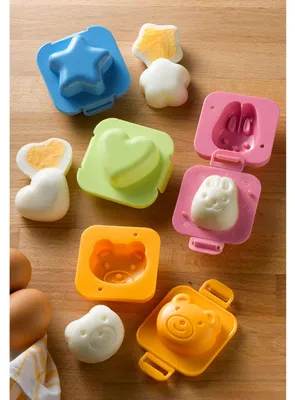 Produktbild von Eierformer 4 teilig Herz Stern Bär Hase Buffet Kindergeburtstag Eier Former Set
