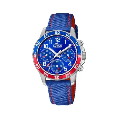 Produktbild von Lotus Junior Armbanduhr 18581/4 Ledertextilarmband blau