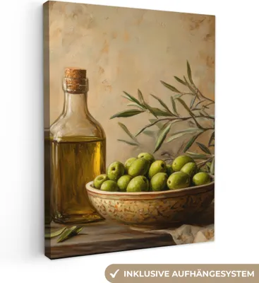 Produktbild von Wanddeko 60x80 cm - Stilleben - Oliven, Leinwand Bilder Wohnzimmer