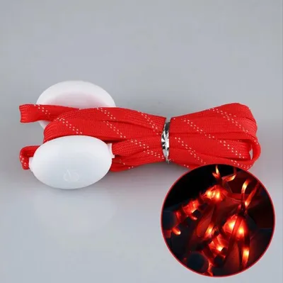 Immagine prodotto di CHPN – Lacci illuminati a LED – lacci luminosi – luce rossa – lacci accattivanti – 70 cm – lacci rotondi – lacci alla moda – alimentati a batteria – 1 paio