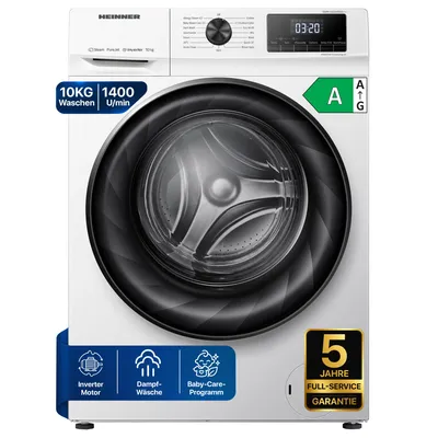 Zdjęcie produktu dla Heinner HWM-H1014INV, Od przodu, 10 kg, B, 72 dB, 1400 RPM, A